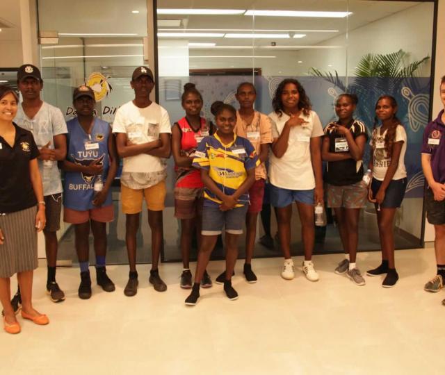 Xavier College students from Tiwi islands visiting Danila Dilba